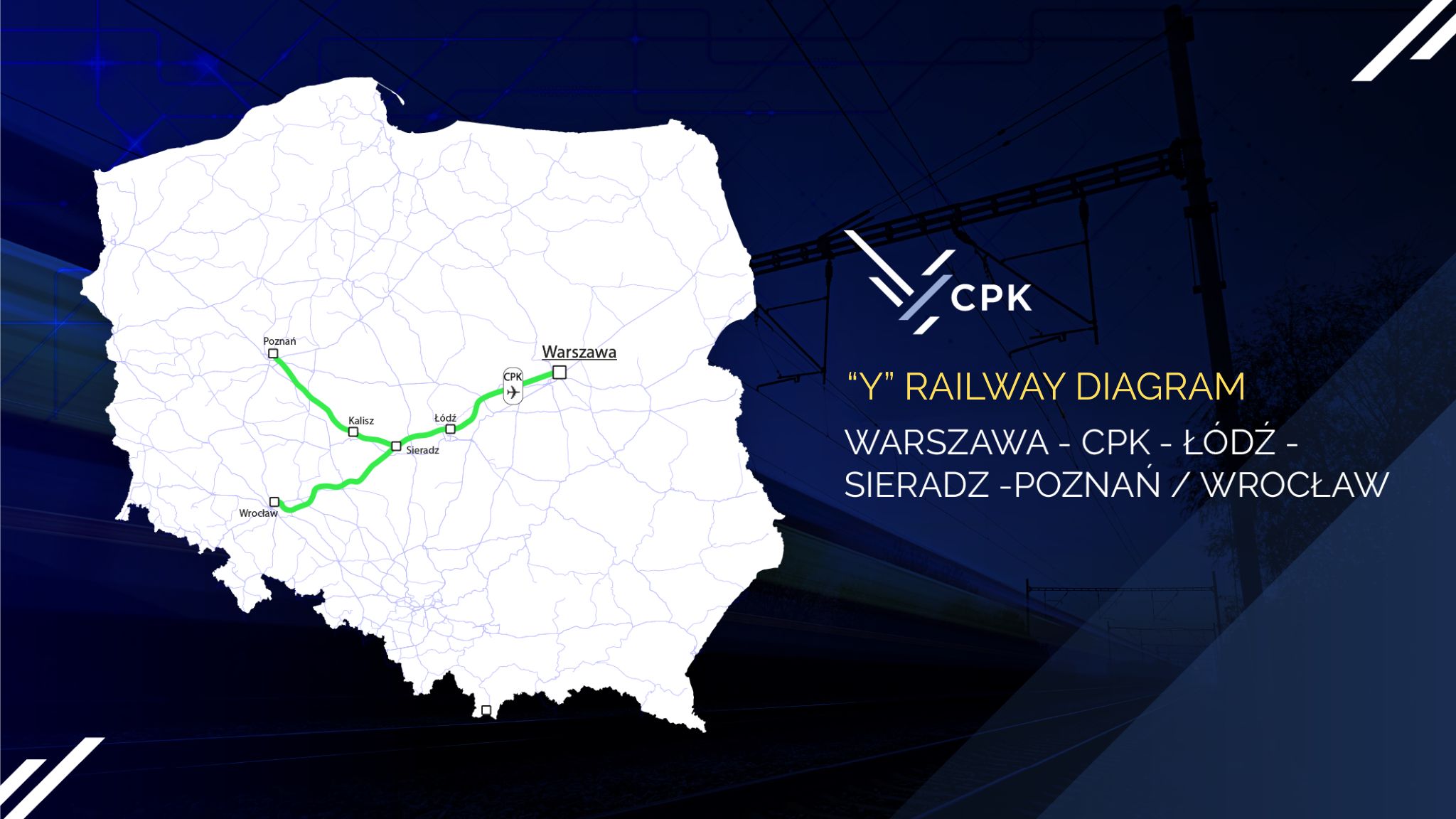 Planned high-speed rail line Y in Poland